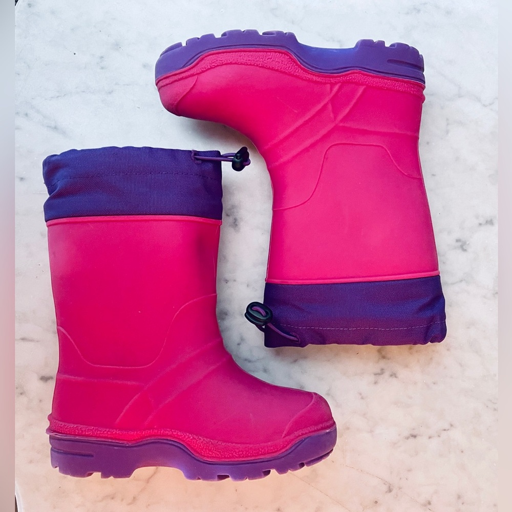 Size 11 Pink&Purple 2-in-1 Rain&Snow Boots